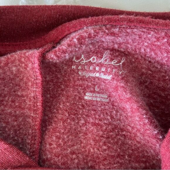 Isabel Maternity Red Nursing Sweatshirt Button Snap Top 3/4 Sleeve Comfy Cute - Picture 9 of 10